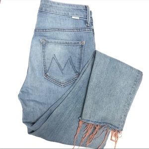 MOTHER High Waisted Looker Ankle Fray Jeans